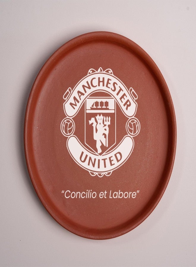 Almiro Tree Terracotta Wall Plate with Football Club - Manchester United | Wall Decoration Items for Living Room, Bedroom, Office | Wall Decor | Gift Items, 20 cm - Image 1